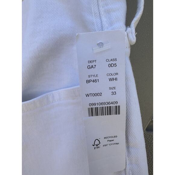 J.crew Slim wide-leg High Rise Raw Hem jean in white wash NWT Size 33 READ - Picture 9 of 16